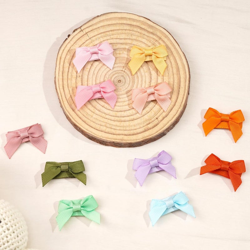 CellElection 1.4" Mini Bow Snap Clips,Handmade Tiny Hair Clips for Baby Fine Hair,Small Hair Bows Hair Accessories for Baby Girls Newborn Infant Toddlers - Image 5